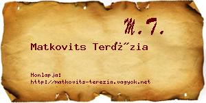 Matkovits Terézia névjegykártya