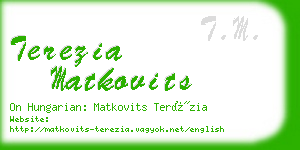 terezia matkovits business card